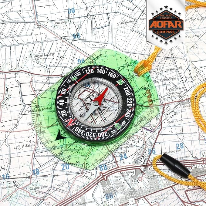 AOFAR Orienteering Compass AF-362 for Hiking and Navigation, Professional Field Compass for Map Reading and Survival, Lightweight