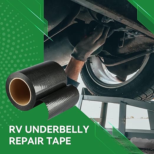 RV Underbelly Tape 6" x50', RV Underbelly Material, Waterproof Permanent Sealing Adhesive for RV, Camper Travel Trailer, Mobile Home, Tear Repair Patch