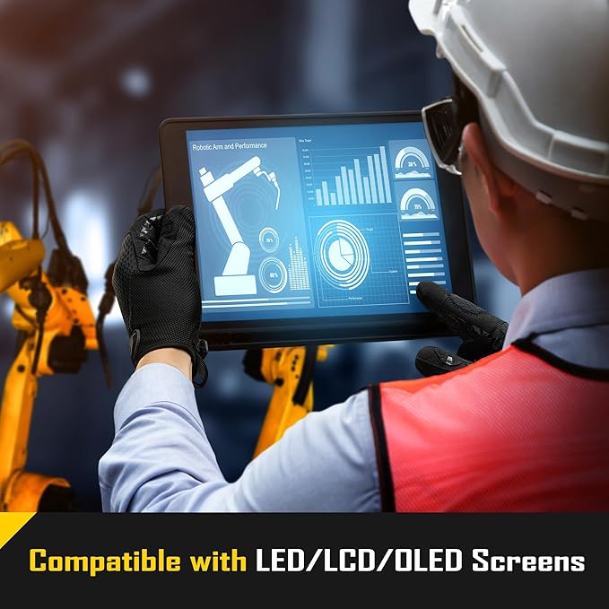 COOLJOB Mechanic Safety Work Gloves, Enhanced Anti-Slip Grip Tactical Gloves, Touchscreen, Breathable, Ultra-Soft, S-XL