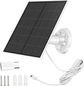 Solar Panel Charger for Security Camera Outdoor, 5W Solar Panels with Micro USB & USB C Adapter for DC 5V Rechargeable Battery Camera, IP65 Waterproof, 360°Adjustable Mounting, 9.8 Ft Charging Cable