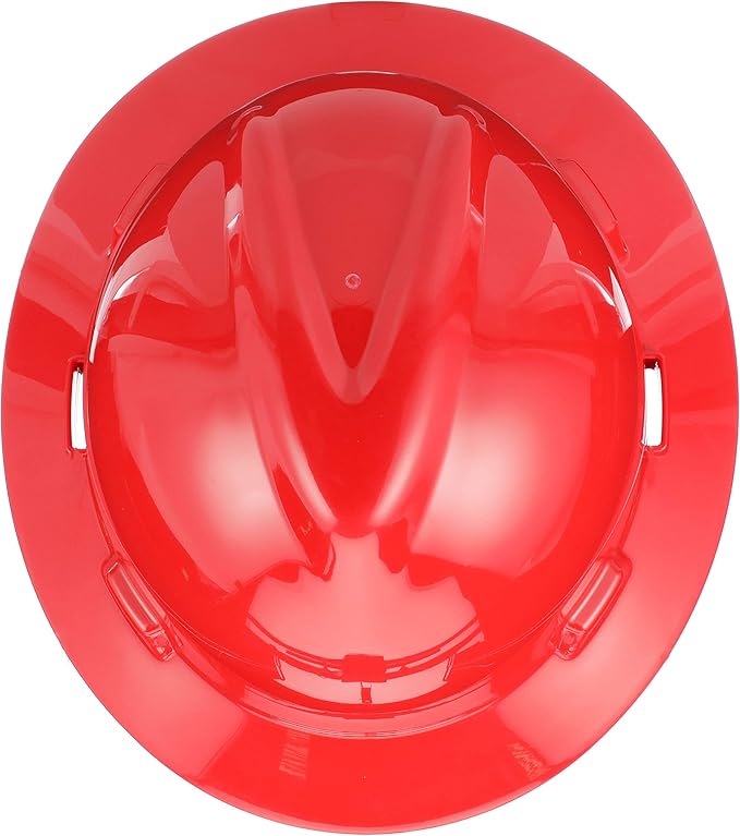MSA V-Gard Full-Brim Hard Hat with Suspension - Polyethylene Shell, Superior Impact Protection and Self Adjusting Crown Straps - Standard Size Hard Hat