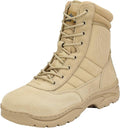 NORTIV 8 Men's Military Tactical Work Boots Side Zipper Leather Motorcycle Combat Boots Trooper