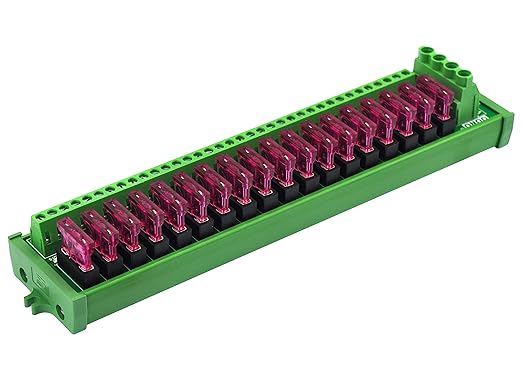 DC Power Fuse Distribution Strip Module (18 Position, Screw Mount)