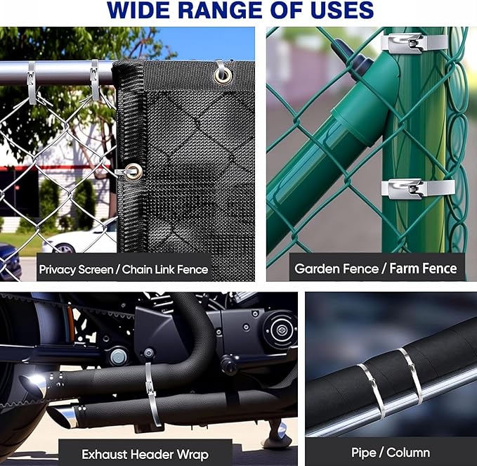 2025 Upgraded Stainless Steel Cable Tie Gun with 200pcs 11.8inch Metal Zip Ties, Fastening and Cutting Heavy Duty Stainless Steel Zip Ties for Chain Link Fence, Exhaust Pipe Outdoor