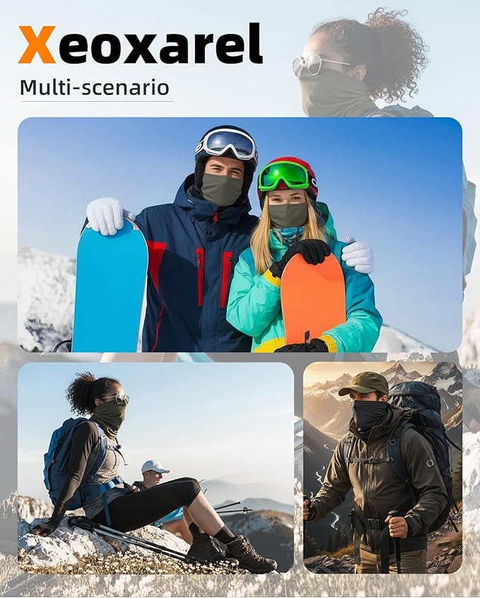 Xeoxarel Neck Gaiter, 7 Pack Cooling UV Protection, Bandana Face Mask Scarf for Men and Women