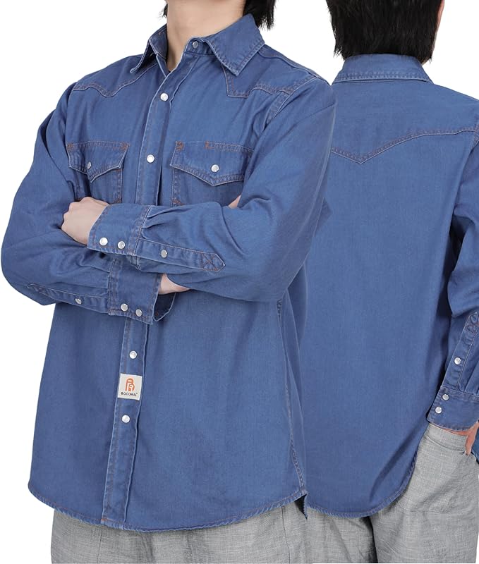 BOCOMAL FR Shirts 6.25oz Lightweight Welding Shirts Flame Resistant Men's Fire Retardant Shirt