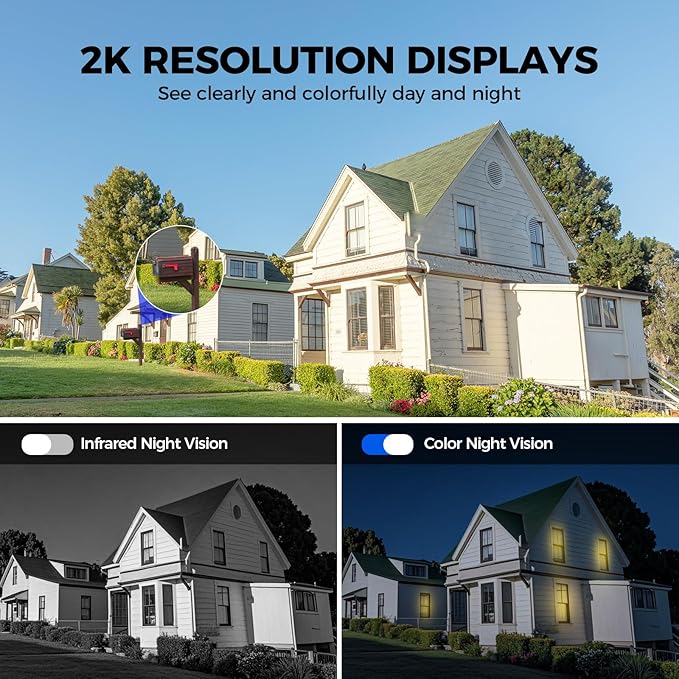 4G LTE Cellular Solar Security Cameras Wireless Outdoor,No WiFi Cameras for Home Security,2K Surveillance Camera Lenses,Spotlight Siren Alarm,AI Detection,SD/Cloud Storage, Wire-Free