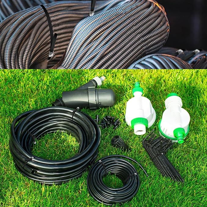 30PCS 11.8" Black Epoxy Coated Metal Zip Ties, Heavy Duty Self-Locking Stainless Steel, Corrosion Resistant for Harsh Environments, Ideal for Machinery, Vehicles, Farm, Cable & Pipe Binding
