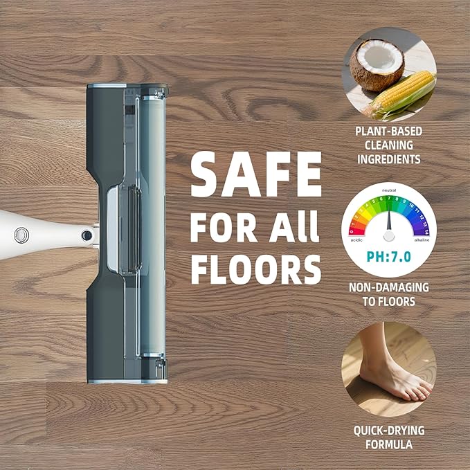 Robot Mop Cleaning Solution,100X Concentrated Floor Cleaner compatible with All Robot Vacuum and Mop,Plant-Based, Pet-Safe Formula for Hardwood,Tile, Laminate,Vinyl,16.9 Fl Oz(Pack of 4)