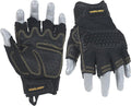 HANDLANDY Fingerless Work Gloves for Men, Padded Impact Tactical Mechanics Gloves, Grip Utility Trucker Driver Gloves (Black- impact, X-Large (Pack of 1))