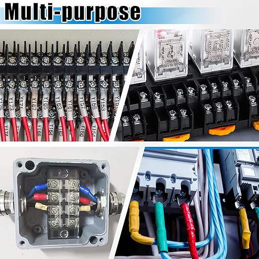 mxuteuk 215PCS Terminal Block Screws Kit,M3 M3.5 M4 M5 Terminal Screws,Nickel-Plated with Square Washers for Switch Plates,Electrical Panels and Terminal Blocks