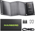 MARBERO 21W Portable Solar Panel Foldable Solar Panel Charger IP65 Waterproof Solar Panels 23% High Efficiency Fast Charger USB Ports & DC 18V Output for Camping Outdoor Travel Emergency Cloudy