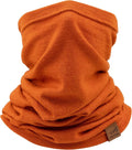 ACUSHLA 100% Merino Wool Neck Gaiter for Men & Women Ski Face Mask Winter Scarf Neck Warmer All Weather, Midweight Maple Leaf
