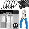25 Sets Metal Inspection Tags Safety Inspection Tags Fire Extinguisher Inspection Sticker 2.2X3inch Fire Extinguisher Inspection Record Tag 2026-2029 with Handheld Hole Puncher for Indoor Outdoor (25)