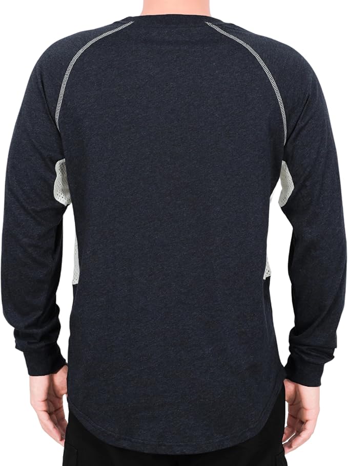 BOCOMAL FR Shirts for Summer Vented Mesh Loose Fit 4oz EX Lightweight Flame Resistant Base Layer CAT1 Crew Shirt