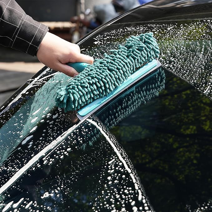 High-Reach Window Squeegee Attachment | Squeegee & Clean | Ideal Window Cleaner Tool with Rotatable Head | Compatible with Standard US Acme Thread Poles (Pole Sold Separately)