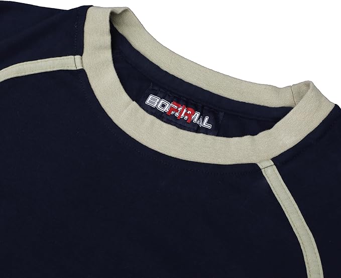 BOCOMAL FR Shirts for Men Crew Neck Long Sleeve 5.5oz Light Weight Flame Resistant/Fire Retardant Clothing Shirt