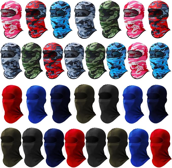 30 Pcs Balaclava Ski Face Mask Full Face Cover Mask UV Protection Cooling Neck Gaiter Summer for Men Women Winter Outdoor