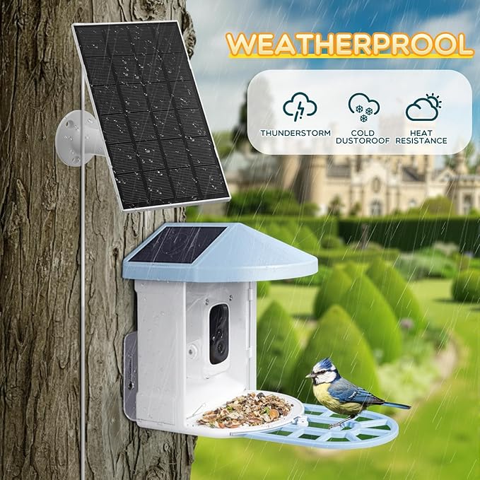 4 Pack 3w Solar Panel for Bird Feeder Camera Type-c Charger for Bird Feeder Outdoor Waterproof Solar Panel for Security Camera 360° Adjustable Safety Bracket Panels Charge Micro for Cameras
