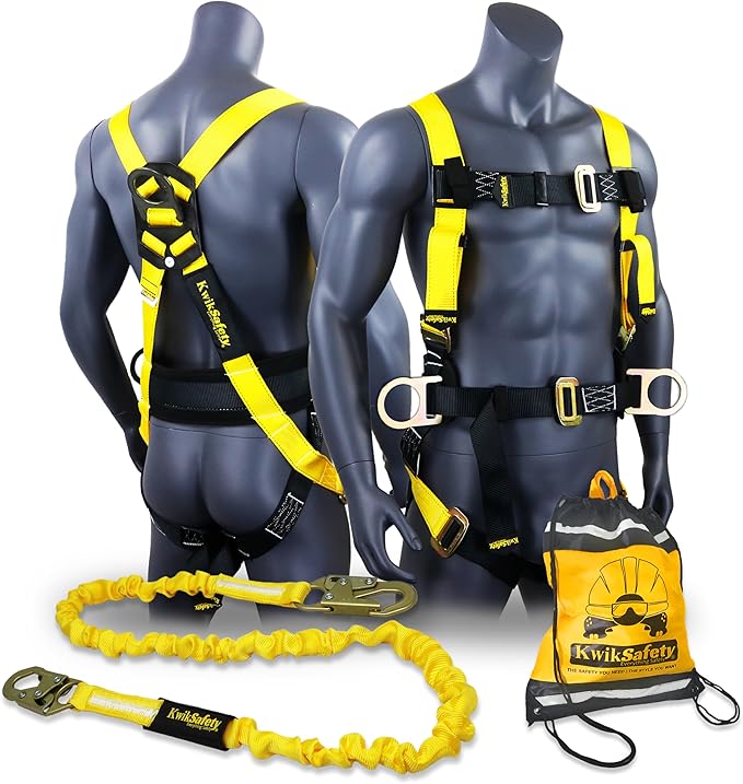 KwikSafety - Charlotte, NC - HURRICANE Safety Harness [3 D-RINGS, BACK SUPPORT] ANSI Tested OSHA Compliant