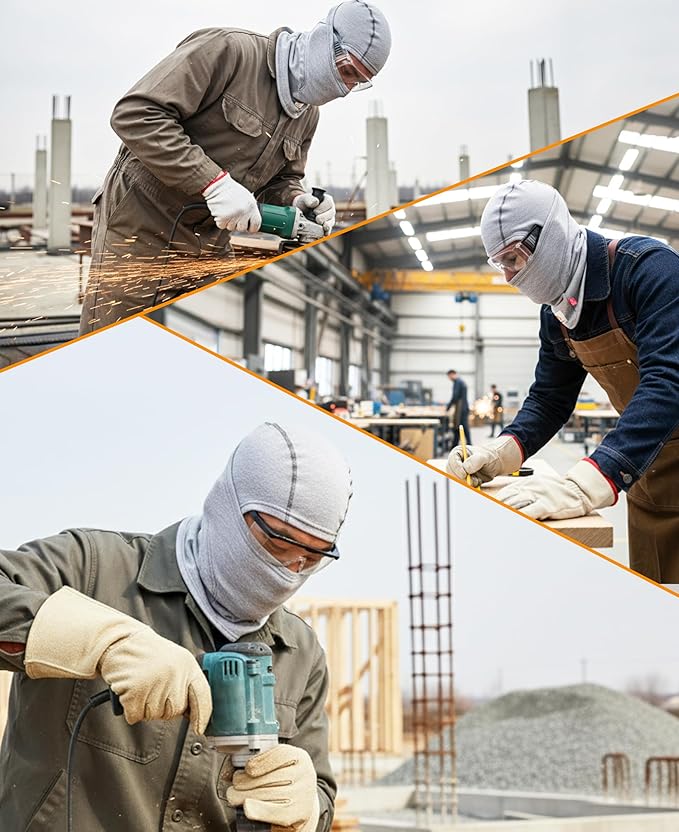BOCOMAL FR Flame Resistant Balaclava Face Mask Arc Rated NFPA2112 CAT2 Helmet Liner Covering Hood for Welding