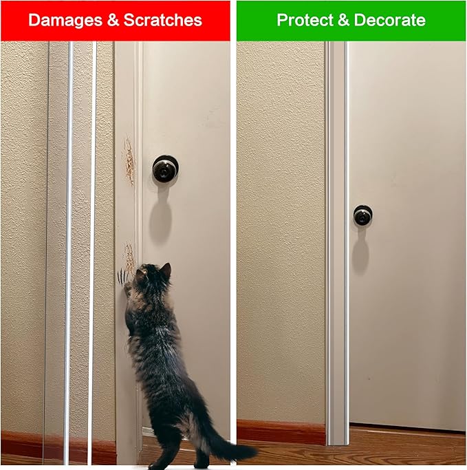 Wall Corner Protector, Walls Edge Protector, Self-Adhesive Wall Corner Guards, PVC Double Side Edge Protector, Furniture Stairs Guard (Clear, 2pcs x 47.2" L x 1.97" W)