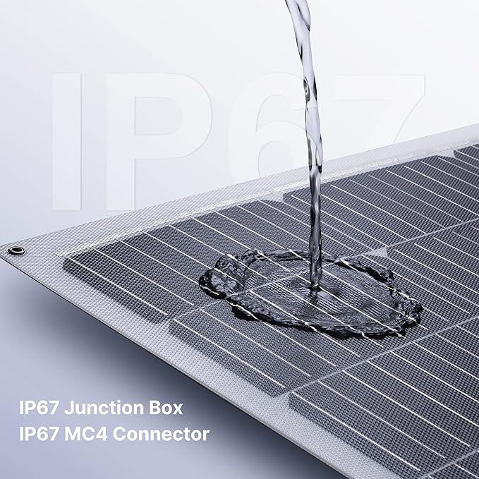 2PCS 100W 12V Flexible Solar Panel 9BB Monocrystalline Cell 12 Volt Semi-Flexible for Marine RV Trailer Boat Cabin Van Car Uneven Surfaces 12V 24V Battery Charge