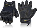 HANDLANDY Fingerless Work Gloves for Mens & Women, Uwrist Half Finger Shock-Absorbing Breathable Glove
