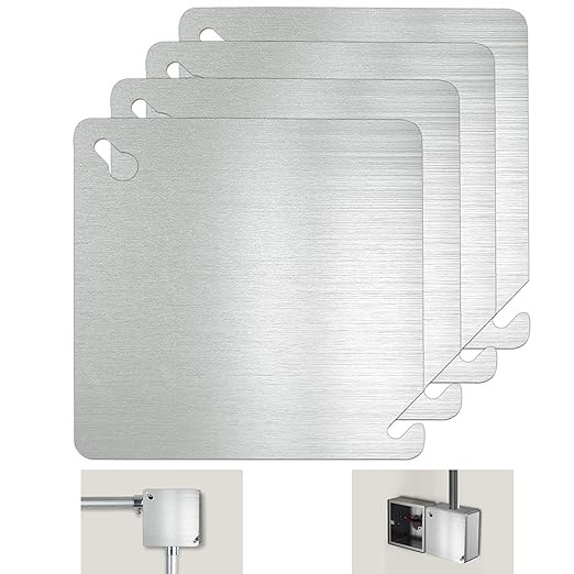 4x4 Metal Electrical Box Cover Plates, 4 Pcs Electric Junction Box Cover Plate, Square Flat Blank Electric Box Panel Cover,4 Inch Galvanized Steel Metal Corrosive Resistant Covers For Electrical Boxes