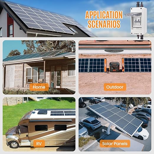 Solar Panel Disconnect Switch 1000V 30A PV Disconnect Switch Box Outdoor Breaker and Enclosure for Solar PV Panels Homes Battery (30Amp)