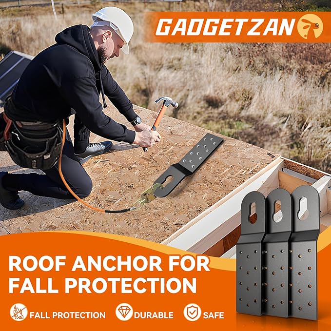 Heavy Duty Roof Safety Anchor,Roof Anchors For Fall Protection Connects To Wood Surfaces,Permanent Roof Anchor Use With Roofing Harness, Safety Ropes And Other Roof Safety Equipment(3 Pcs)
