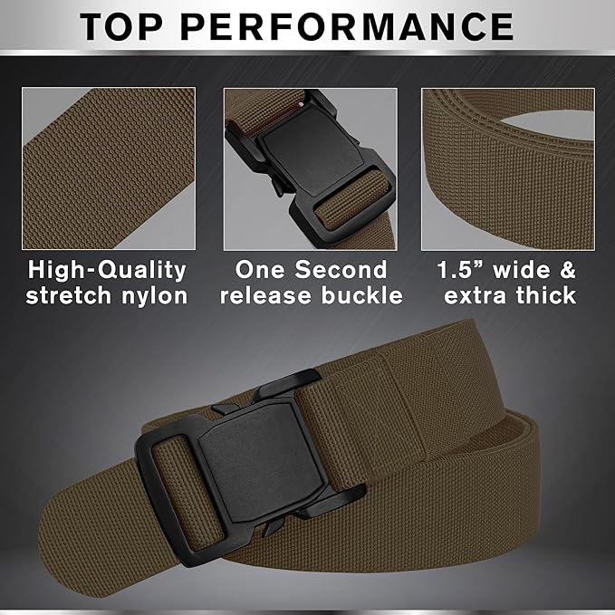 TECEUM Tactical Belt – Heavy-Duty & Quick Release – Military, Work, Rigger, Duty & Utility Belt for Men