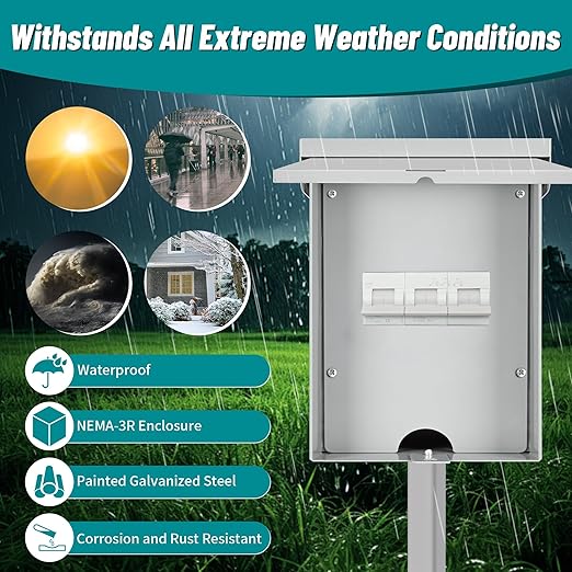 100 Amp 3 Pole Generator Manual Transfer Switch, 208-240V 24000W Transfer Switch for Home Generator and Solar Power Systems, Meeting NEMA 3R Standards for Outdoor and Indoor, with Ground (100A-3P)