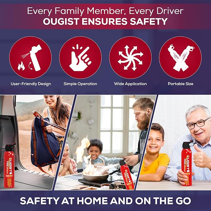 Fire Extinguisher for Vehicle & Home 620ml 4 Count, Car Fire Extinguishers, Prevent Re-lgnition, Best Suitable for Kitchen,The House Car Truck Boat Water-Based Mini Fire Extinguishers
