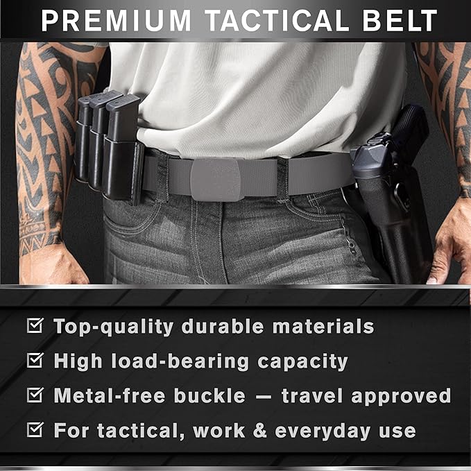 TECEUM Tactical Belt – Heavy-Duty & Quick Release – Military, Work, Rigger, Duty & Utility Belt for Men