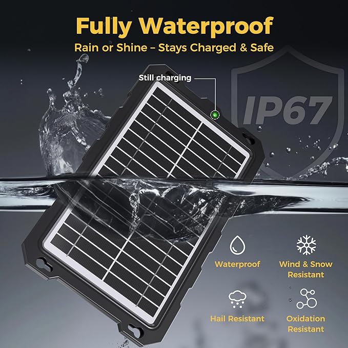 SUNAPEX 12V Solar Battery Charge: 10W Waterproof Portable Solar Panel Kit - Battery Maintainer Trickle Charger - with Upgrade Built in Charge Controller for Car Boat RV Trailer Automotive Motorcycle