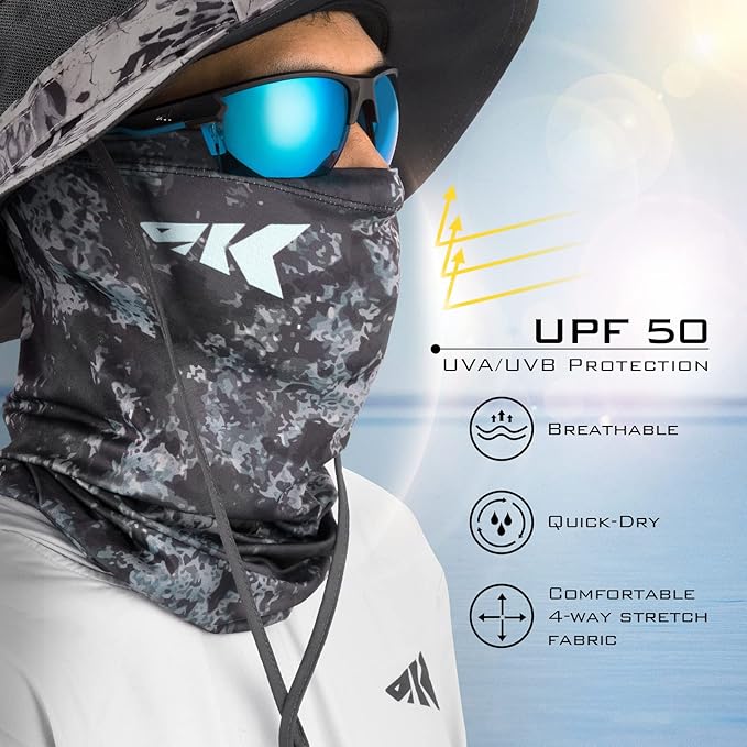 KastKing La Sal Neck Gaiter-UPF 50+ Balaclava Face Mask,Neck Gaiter for Men and Women,Face Cover Shield for Fishing,Hiking