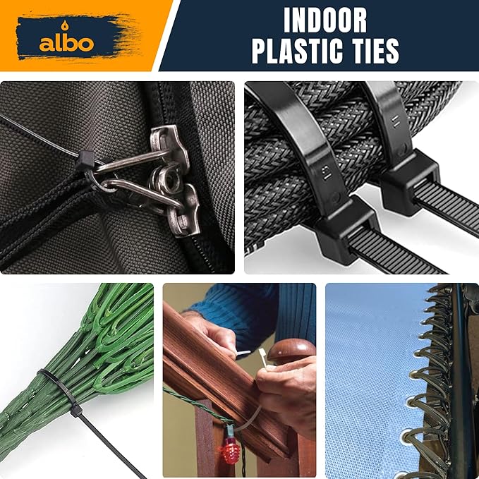 ALBO 10 Inch Green Zip Ties – Green Cable Ties for Indoor and Outdoor Use, UV Resistant Tie Wraps for Wires, Cables, Floral Arrangements, and Garland, 100 Pack
