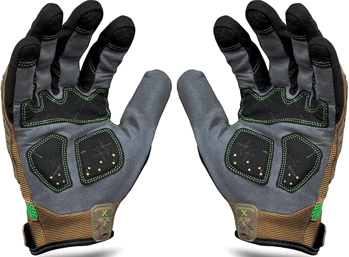 Ironclad EXO Motor Impact Glove; Work Gloves, TPR Impact Protection, (1 Pair), EXO2-PIG-04-L,Brown