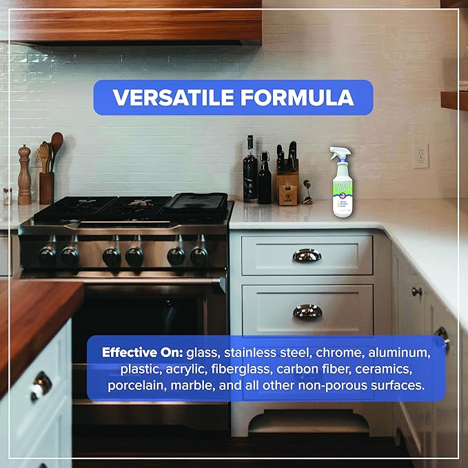 Plexiglass Cleaner - 32 oz Acrylic Cleaner for Plexi glass, Plastic, Vinyl, Fiberglass, and More - Universal, Streak-free, Non-Toxic, Spray and Wipe Cleaner for All Non-Porous Surfaces