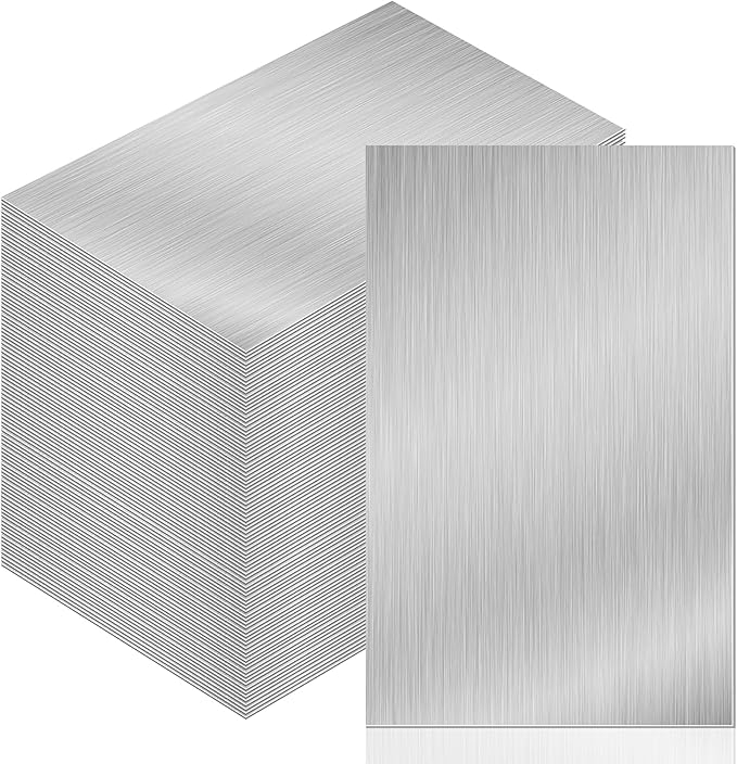 Therwen 140 Pcs 5 x 7 Inch Flashing Aluminum Sheet Roof Flashing Metal Roof for Shed Weatherproofing Areas Around Chimneys or Skylights (Silver)