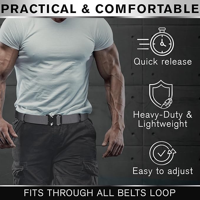TECEUM Tactical Belt – Heavy-Duty & Quick Release – Military, Work, Rigger, Duty & Utility Belt for Men