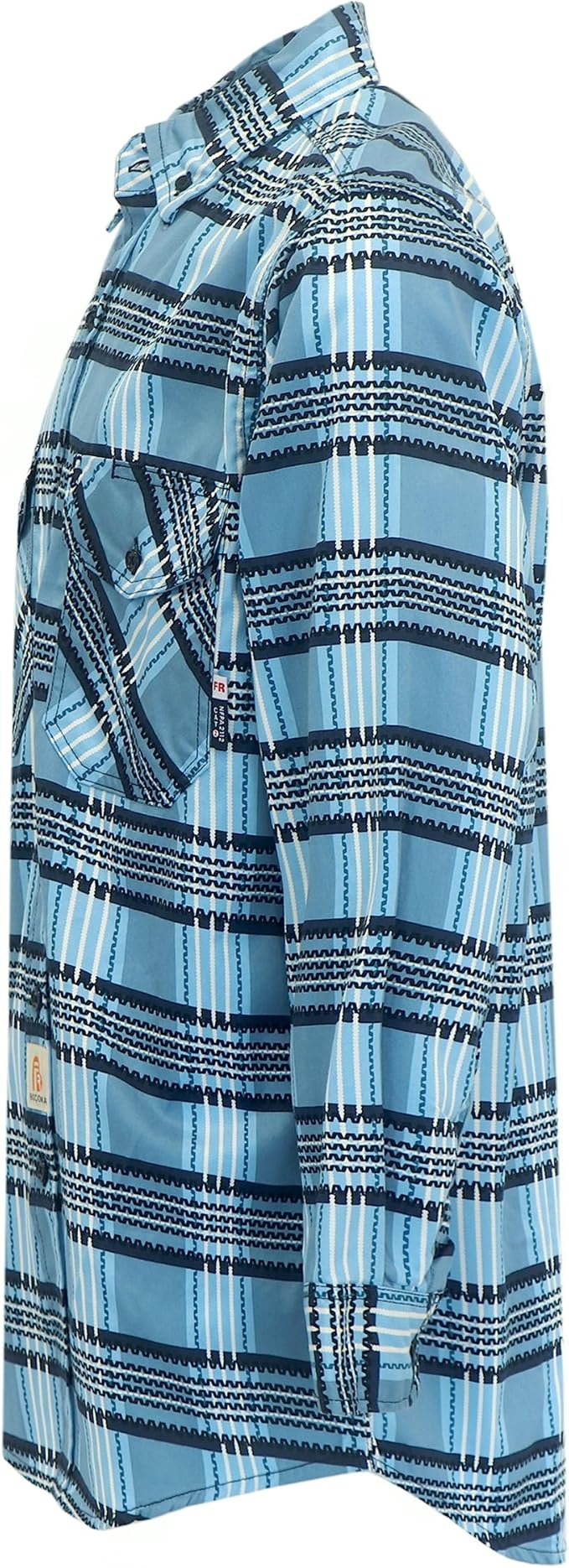 BOCOMAL FR Shirts for Men Printed Plaid Flame Resistant NFPA2112/CAT2 6.5oz Lightweight Fire Retardant Shirt