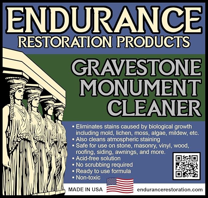 Endurance Gravestone & Monument Cleaner - 1 Quart (Spray Bottle)