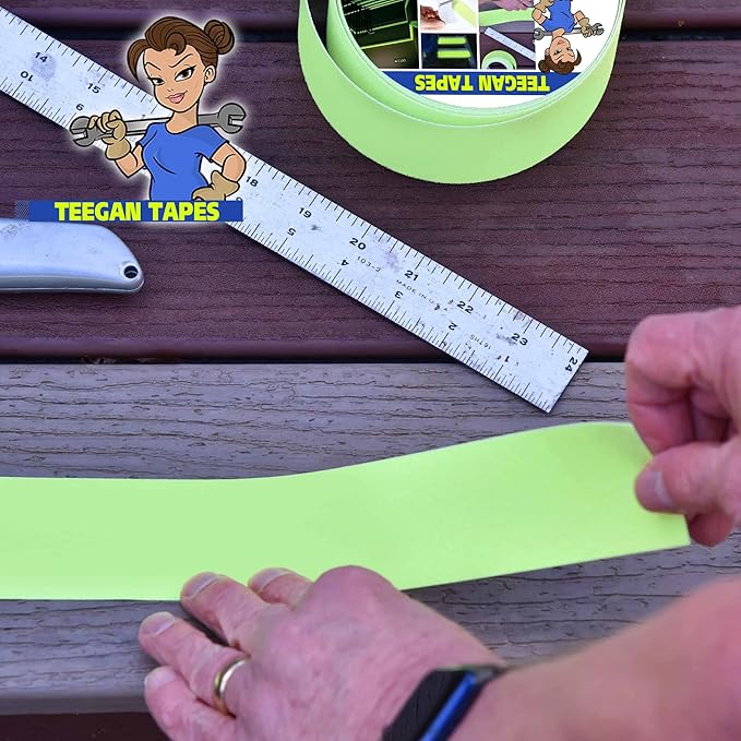 Gaffer Power Anti Slip Tape | Glow in The Dark | Non-Slip Safety Friction Tape | Waterproof Outdoor | Home, Commercial & Industrial Use, Stair Tread, Ladders | Clear Grip Tape | 2 in x 30 Ft
