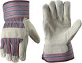 Wells Lamont Men's Leather Palm Work Gloves with Heavy Duty Reinforced Palm, Large (12T)