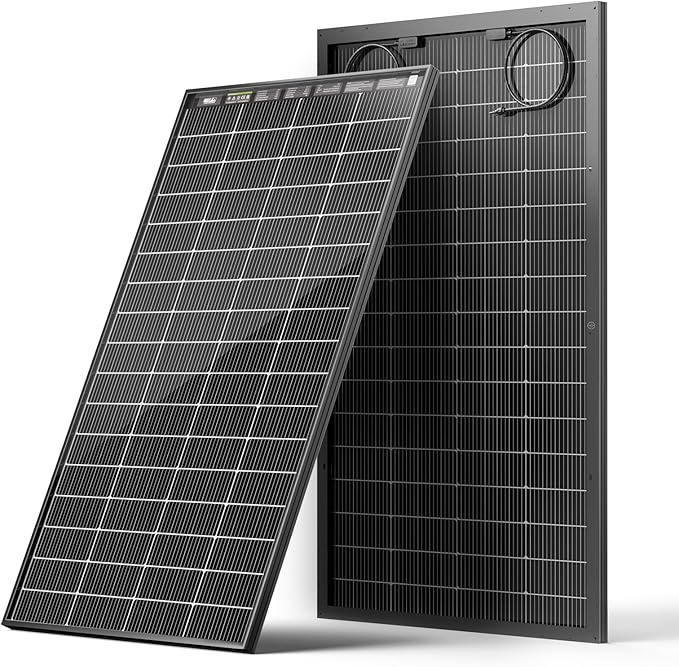 HQST N-Type 16BB 200W Bifacial Solar Panel, with 25% Efficiency, Grade A+ Cells, IP65 Rating for RV, Trailer, Marine, Home Rooftop, Farm, Off Grid