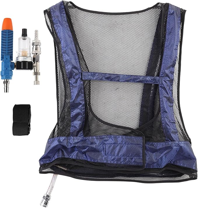Air Vest Cooling Waistcoat, Welding Steel Cooling Air Jacket Vest Cool, Vortex Tube Compressed Air Conditioning Cooling Vests with Self Compressor for High Temperature Use