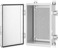 Junction Box, IP67 Waterproof Plastic Enclosure for Electrical Project, Hinged Grey Cover, Includes Mounting Plate and Wall Bracket (Transparent Cover, 11.4"×7.5"×5.5")