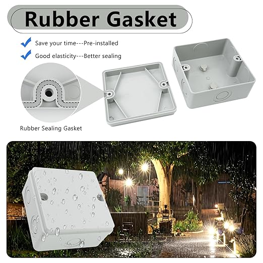 SuperInk Outdoor Junction Box IP66 Waterproof Electrical Enclosure 4.2 x 4.2 x 2.3 PVC/ABS Weatherproof Project Box, Compact Electrical Case for Garden, CCTV, DIY Wiring,1PCS